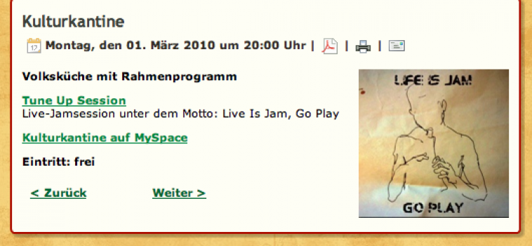 Montag, 01.03; 21.00h TuneUp Session